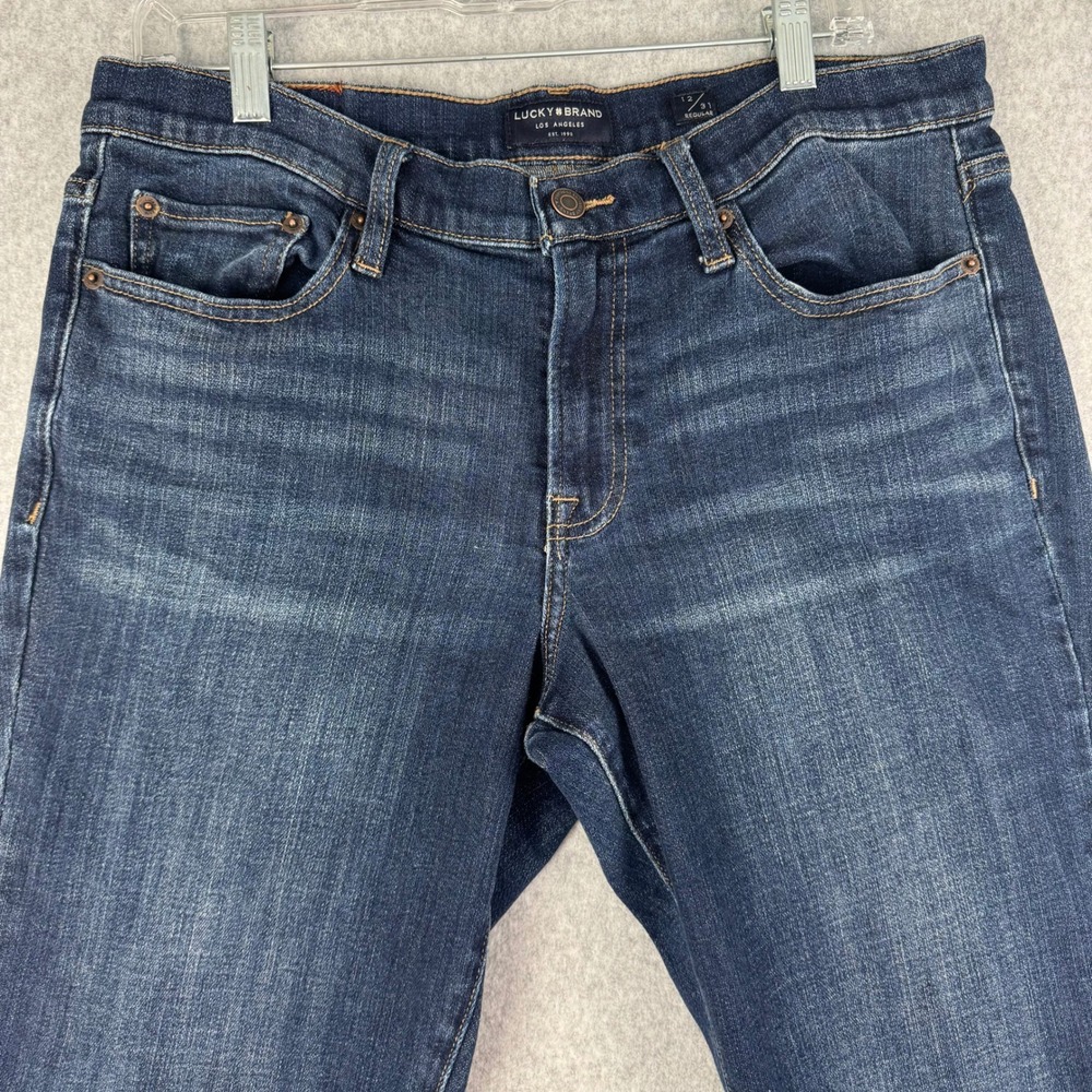 Lucky Brand Womens 12 31R Straight Leg Jeans Dark Wash Stretch Mid Rise